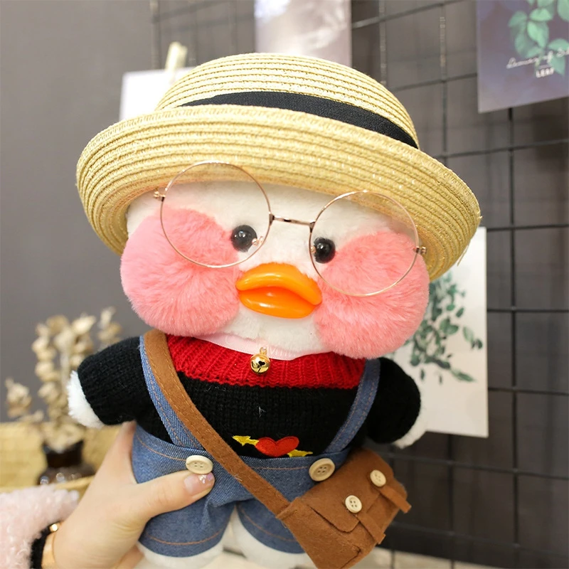 New Hot 30CM Kawaii LaLafanfan Cafe Duck Plush Toy Cartoon Animal Cute Doll Soft Hair Filled Children Dolls& stuffed Toys Gifts - Цвет: TOY169-31