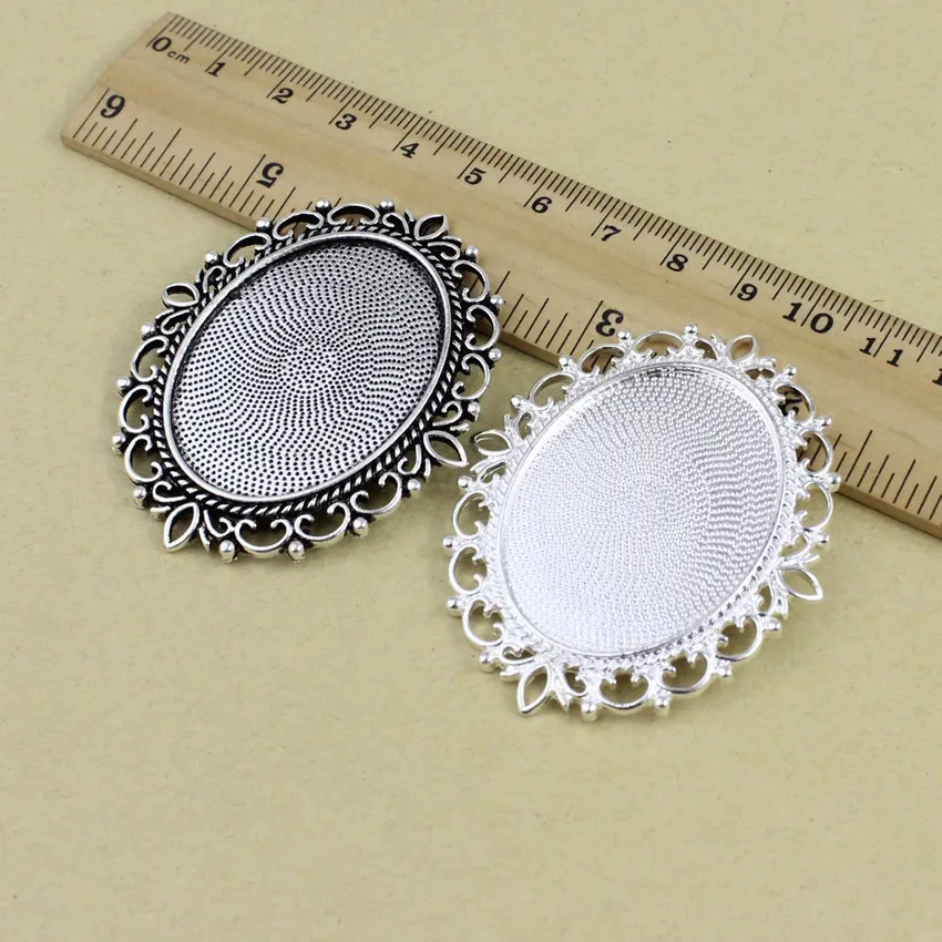 

Fit 30x40mm Vintage Oval Blank Setting Bezel Blank Base Cabochon Brooch with Base For DIY Brooch 3pcs/lot K05236