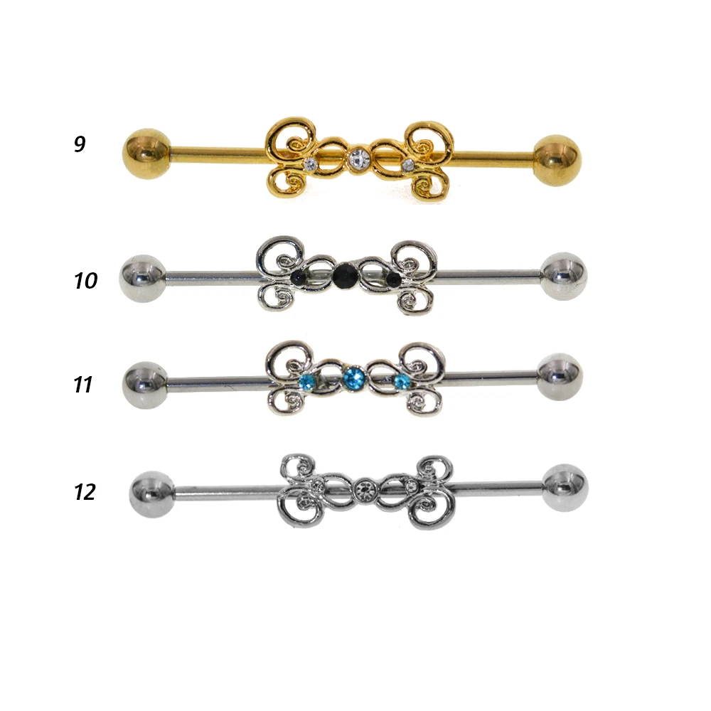 16G 1.6*36mm Colorful CZ Industrial Barbell Ear Cartilage Helix-Conch Piercing Bar Earring Stud Body Jewelry - Image 3