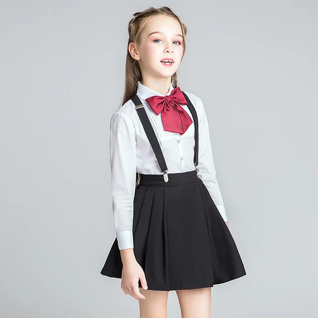 School Girls Uniform Clothes Set White Shirts Mini Vestido Chorus Stage ...