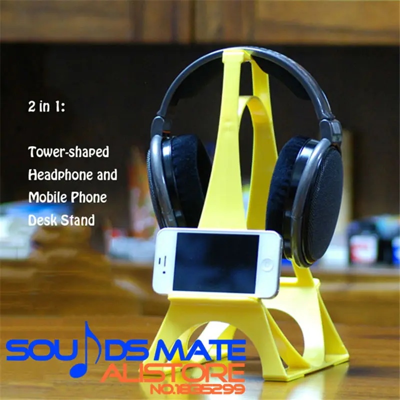 Tower Shaped On Ear Over Ear Around Ear Headphone Display Stand Holder With Phone Shelf