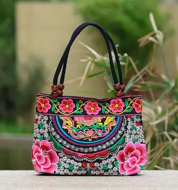 Новая модная женская сумочка в богемном стиле! Новые красивые женские сумки с вышивкой в национальном стиле женская сумка с вышивкой - Цвет: double layer