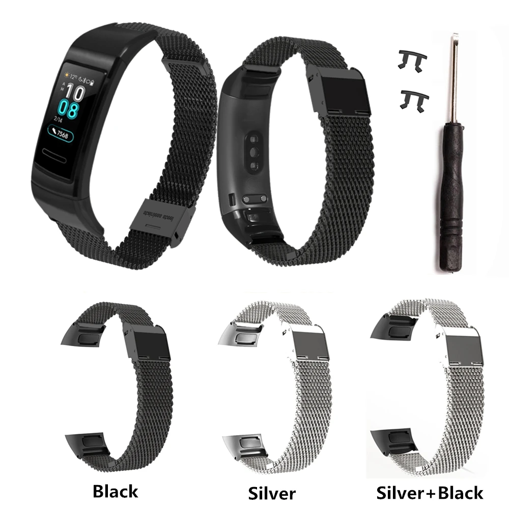 Для Huawei Band 3 Pro ремешок из нержавеющей стали металлический браслет Миланский для