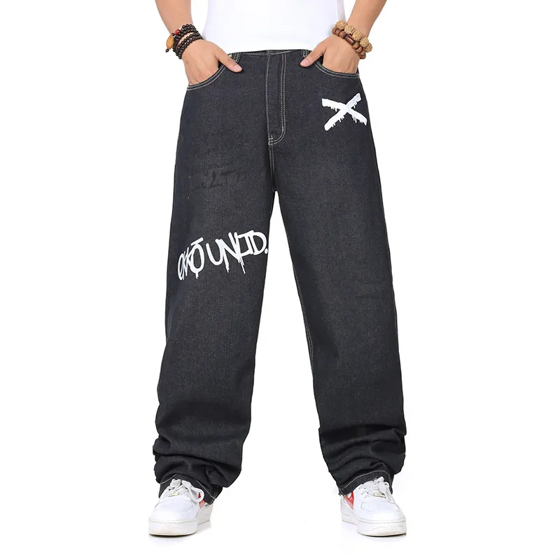 black baggy denim jeans