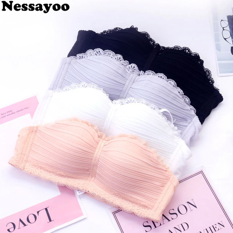 1/2 Cup Half Cup Sexy Lace Bras Comfortable Strapless Push Up Bra