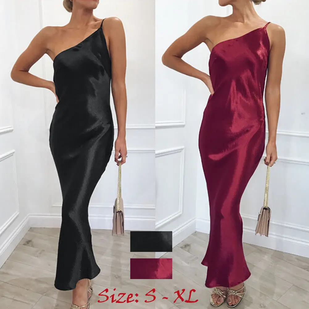 

Sexy Women One Shoulder Strap Boho Maxi Club Red Black Dress Bandage Long Dress Party Bridesmaids Infinity Robe Longue Femme