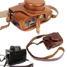 Новый роскошный pu кожаный чехол для камеры видео сумка для olympus em10 II EM-10 II Камеры Ретро Винтаж сумка для Фотокамеры открытый Батареи с ремень