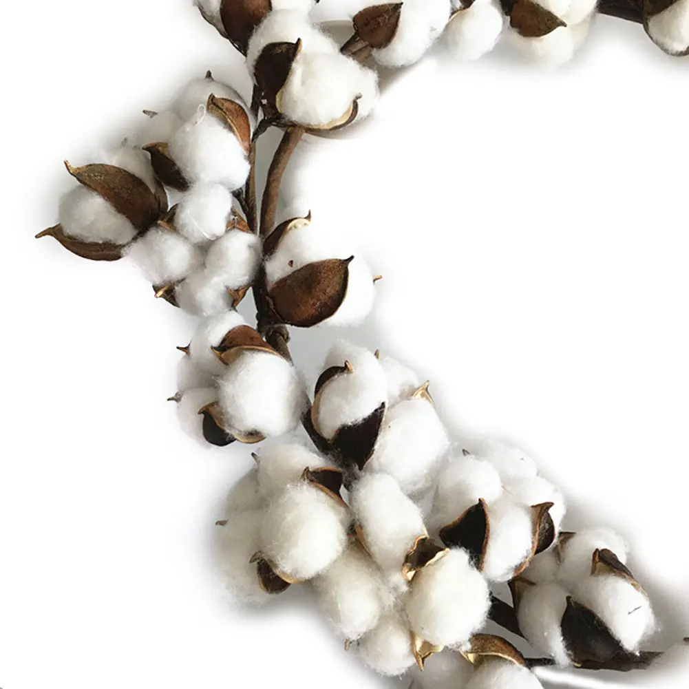 

Simulation Dry Cotton Wreath for Wedding Festival Party or Home Decoration H99F