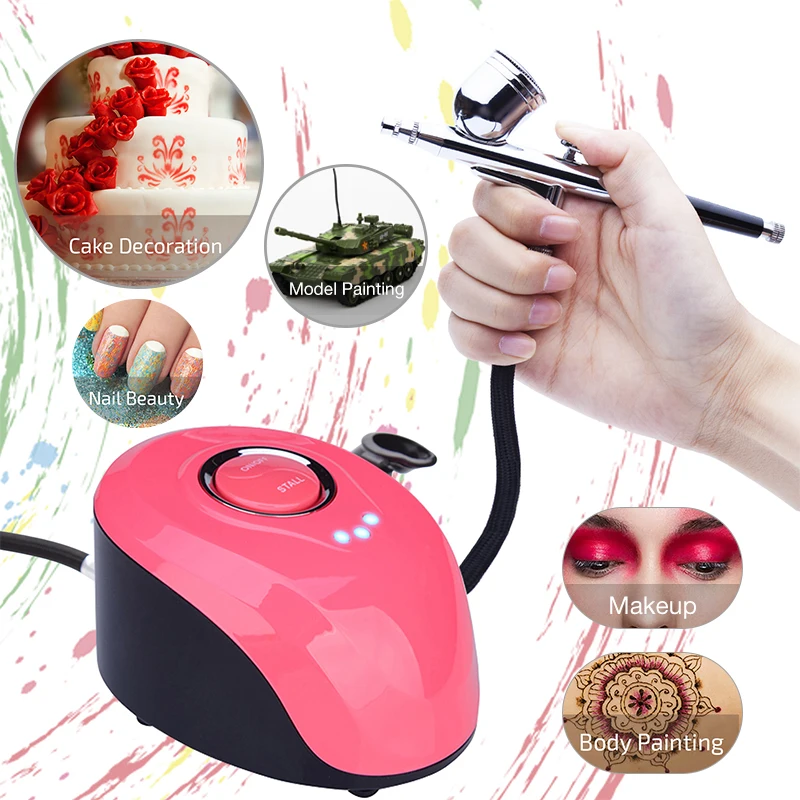 

Airbrush Makeup kit with Mini Air Compressor Single Action Aerograph set Temporary tattoo Face Body Paint Nail Art air brush set
