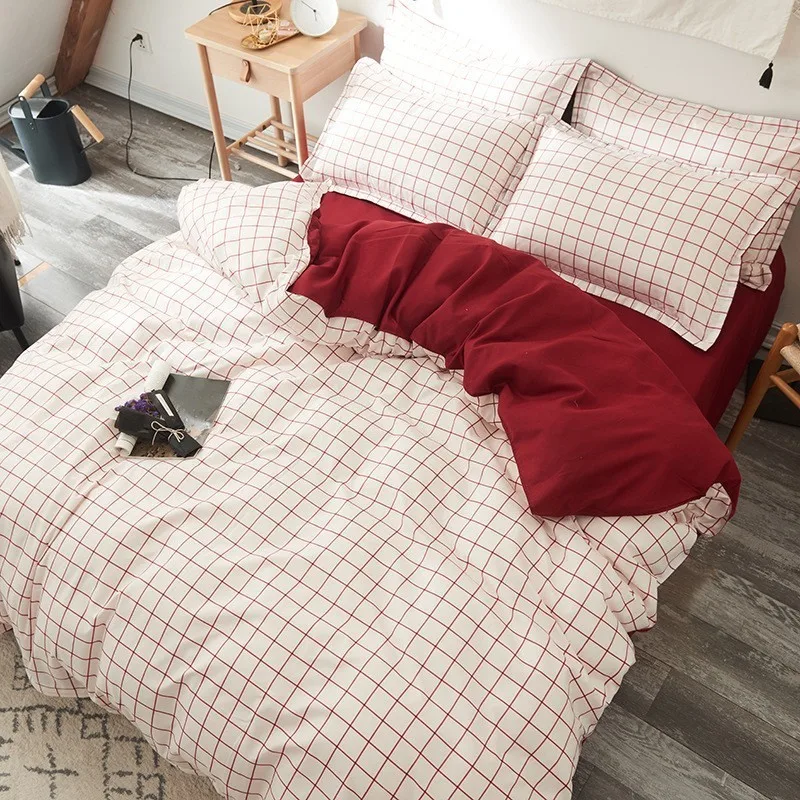 

Pretty printed skin-friendly four-piece aloe three-piece bed sheet spring and autumn bedding suite