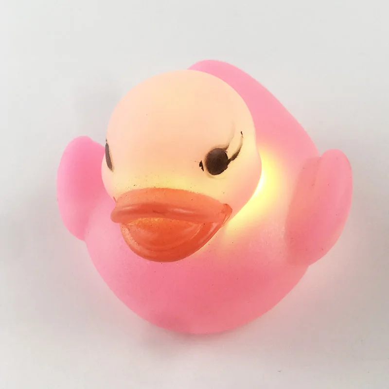 Резиновые игрушки со светодиодной подсветкой для плавания детский игровой рот мини Желтая резиновая утка развивающие для детей подарок для малышей
