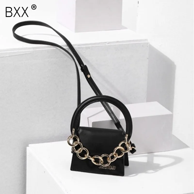 

[BXX] 2019 New Fashion Women Vintage Chain Ring Mini Square Bag With Cover Bag Handbag Shoulder Diagonal Package HF692