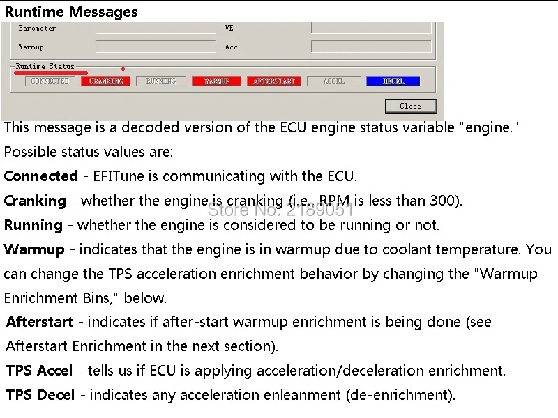 50 Tuning-Realtime Display 7 Runtime Messages