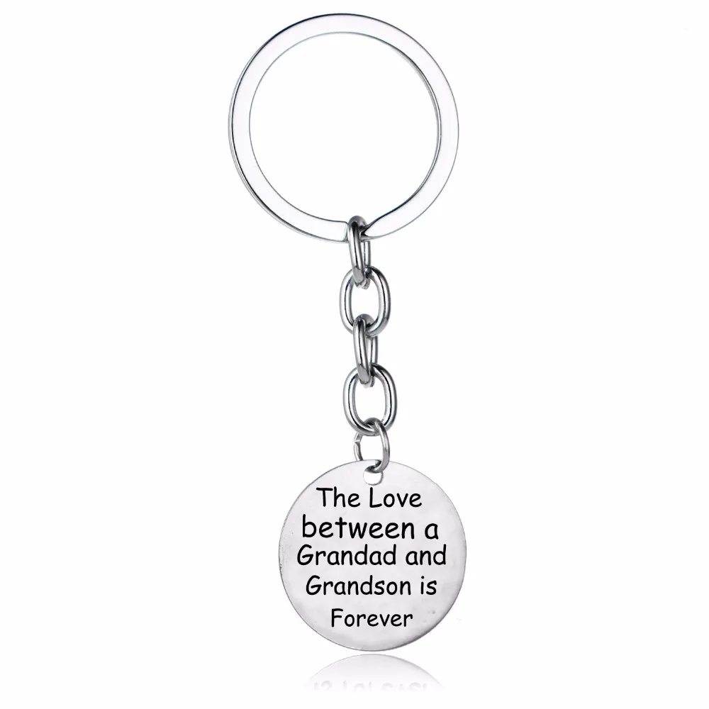 

Love Between Granddad And Grandson Is Forever Keychains Keyring Family Key Chains Rings Grandfather Boys Men Jewelry Gift Keyfob
