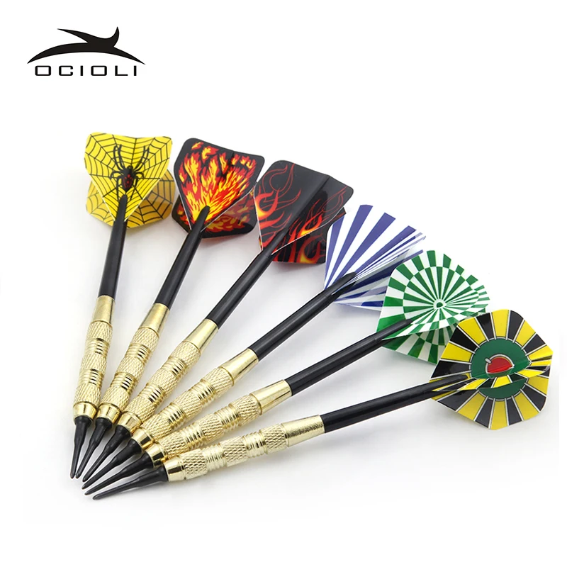 

18X Professional Darts Copper Dart 18g Soft Tip Dart with 36 Extra Tips for Electronic Dartboard with Nice Flights