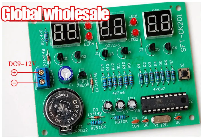 AT89C2051 6 bit digital clock module kit / clock module is