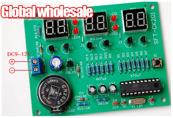 At89c2051 6ビットデジタルクロックモジュールキット クロックモジュールはハンダ付けしない部品 Scm 6ビットデジタル時計diy Module Kit Clock Diykit Kits Aliexpress