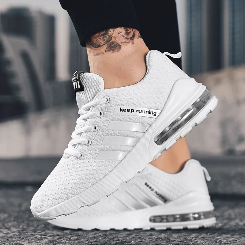 

Men's sports shoes 2019 new white men's shoes non-slip cushion running shoes breathable mesh shoes Men Sneakers