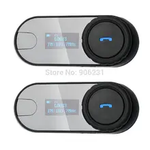 2 unids X FreedConn TCOM-SC Casco Auricular Pantalla LCD Bluetooth Casco de La Motocicleta 800 M BT Interphone Intercom Auricular FM radio