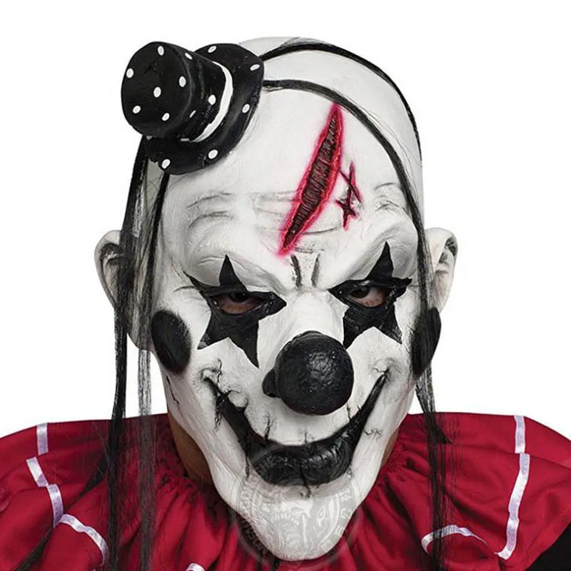 Хэллоуин страшный латексный Клоун Маска с волосами для взрослых костюм ужасного призрака вечерние реквизит высококачественные маски новое поступление - Цвет: As Show