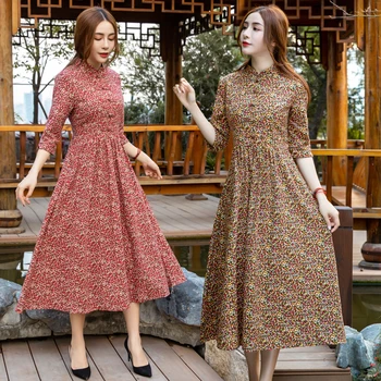 

Beach Dress Maxi Dress Free Shipping The New Spring Festival Of 2019 Restoration Of Ancient Literature And Art Ethnic Style