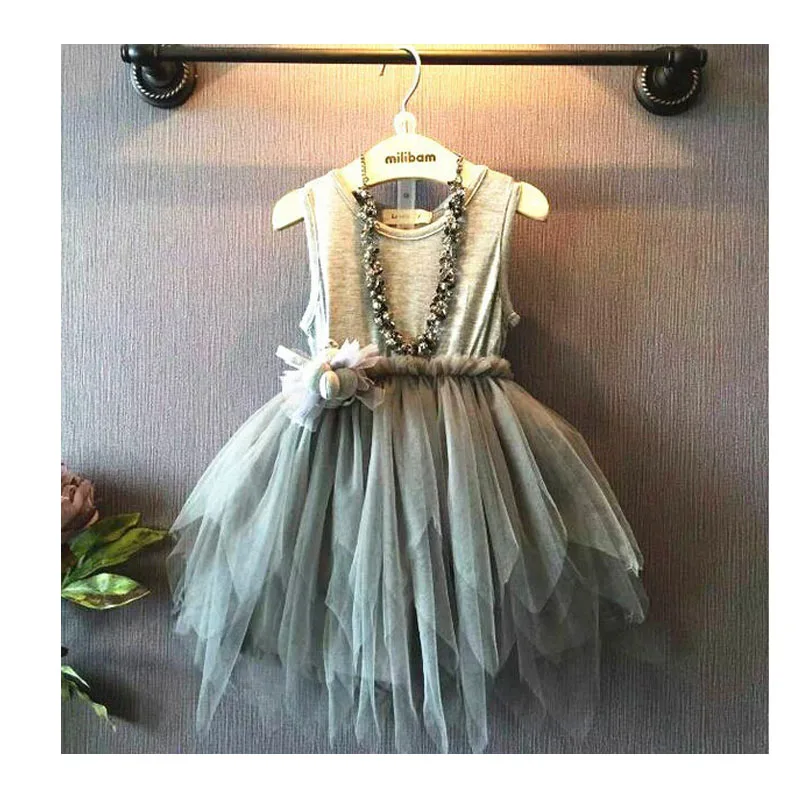 

Girls summer dress kids fashion lcae sleeveless wedding dresses for baby girls children party princess dress girls clothing