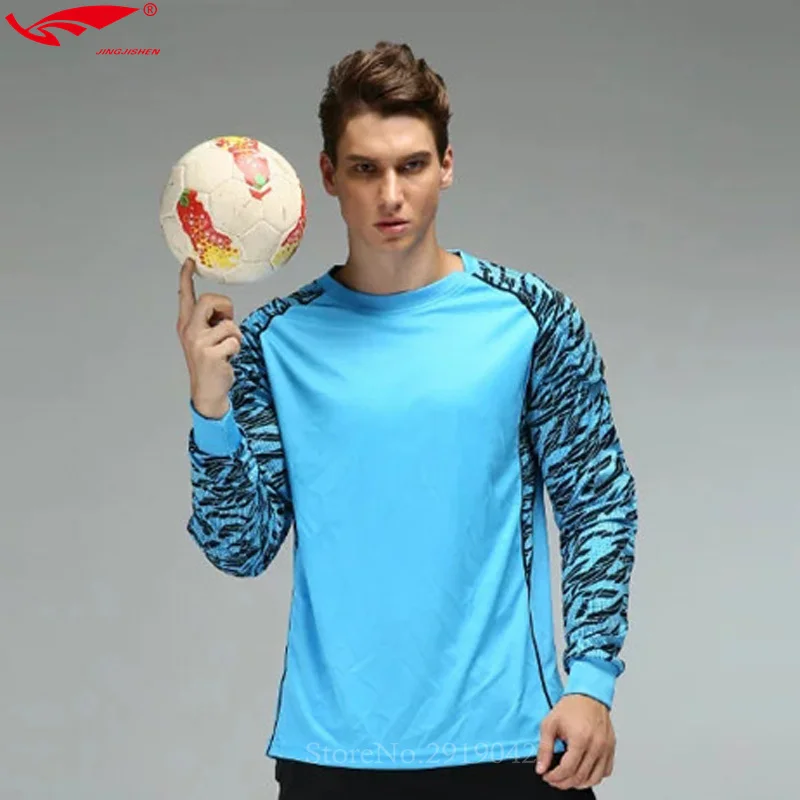 

Soccer Jerseys 17 Men's Professional Soccer Goalkeeper Jerseys Men Goal Keeper Uniforms Sponge Protector Training Tracksuit Kit