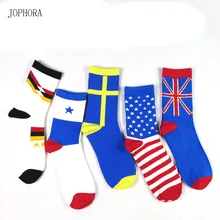 JOPHORA Лидер продаж, модные европейские и американские мужские носки-трубы, мужские носки с национальным флагом