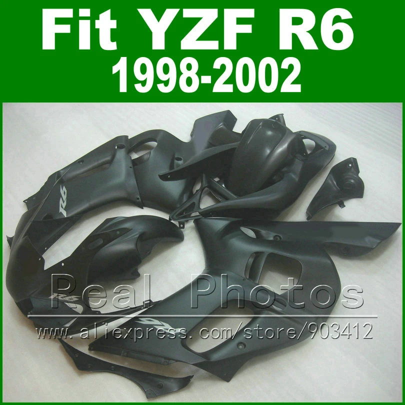Пластиковые детали для YAMAHA R6 набор обтекателей matt black YZF 98 02 yzf r6 matte r6yamaha r6 custom parts | Полные комплекты обтекателей -32314074762