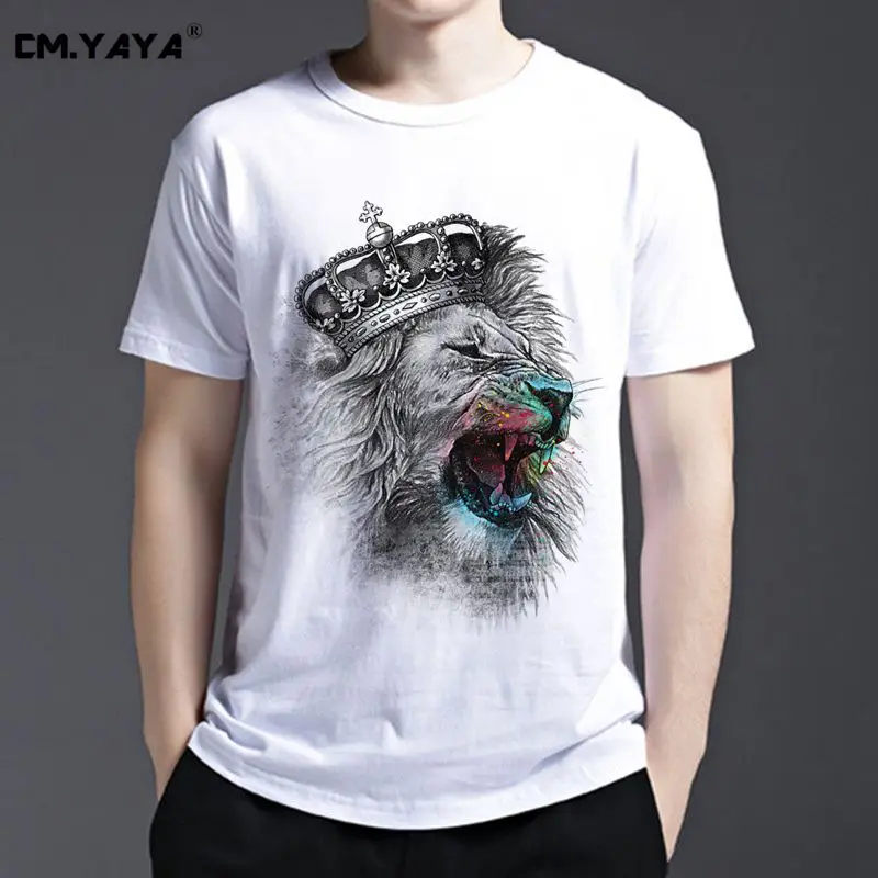 CM. YAYA King Lion Мужская футболка с коротким рукавом летняя модная мужская 1606858 | одежда