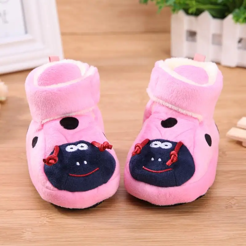 Прекрасная зимняя теплая одежда для маленьких детей ясельного возраста обувь для малышей Мягкие ботинки с дизайном с изображением