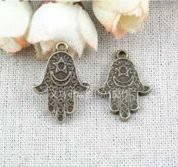 

RYQY24*17MM Retro vintage hamsa hand palm charm, hamsa charm cheap, antique bronze mobile phone pendants and charms Korean jewel