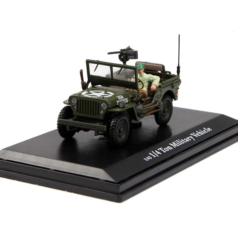 1:24 Willys WW II Jeep Off-road SUV Military Force Car Model Toy Vehicle Diecast 