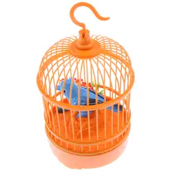 Голос управление Электрический моделирование индукции поя двигаться Bird Cage игрушечная птичья клетка украшения дома украшения сада