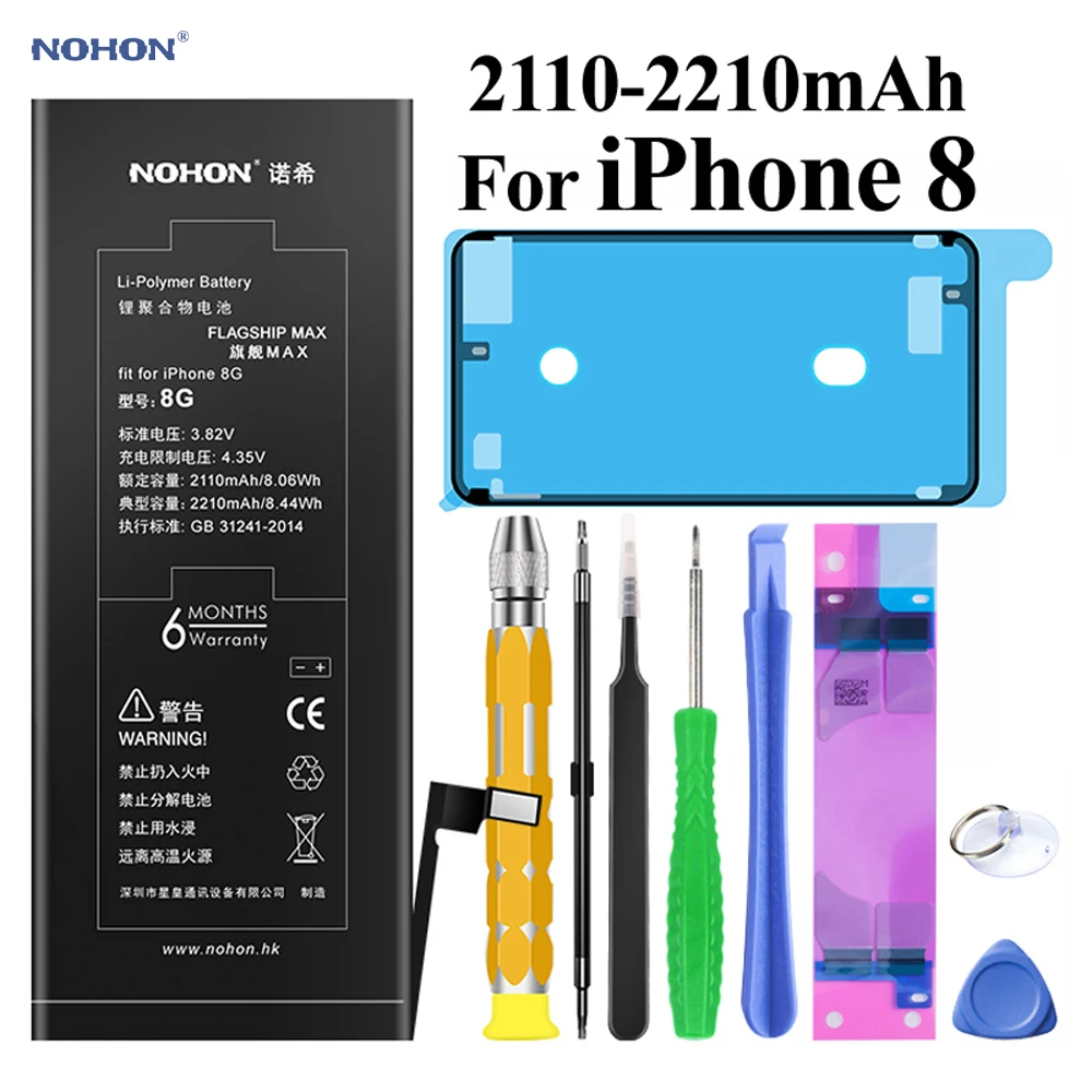 Nohon аккумулятор для iPhone X 8 7 6s 6 iPhone 8 iPhone7 iPhone6 6GS литий-полимерные аккумуляторы для Apple iPhone 6 6s 7 8 x батарея