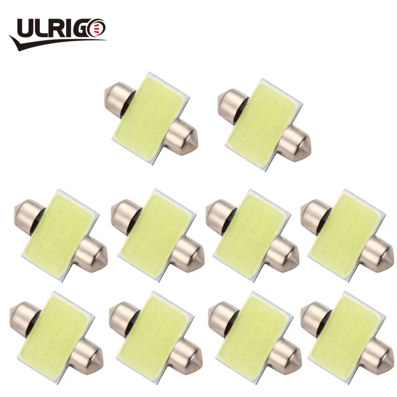 

ULRIGO 10 PCS Super Blanc 31mm 36mm 39mm 41mm C5W 12V COB LED Voiture Festoon Lumiere Dome Lampe Auto Carte Toit Lecture Ampoule