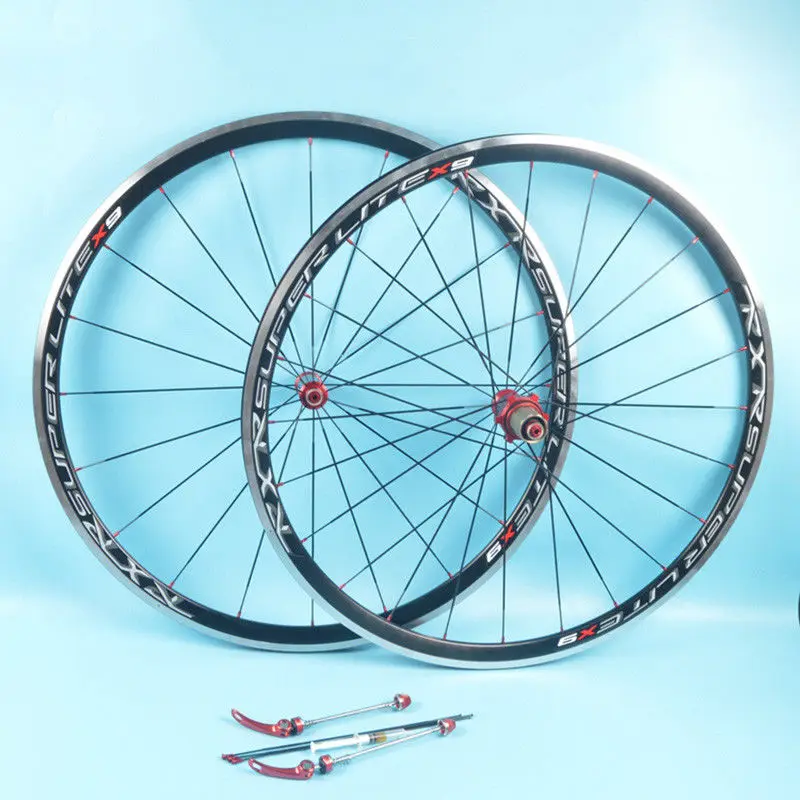 

RXR X9 700C Bike Wheelset Carbon Hub Road Bike Bicycle F&R Wheels Wheelset Clincher Sealed Bearings 7-11 Speed V Brake