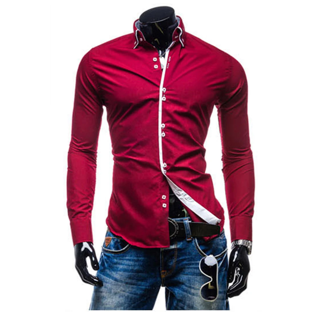 2018 новый модный бренд Camisa Masculina рубашка с длинными рукавами модные мужские