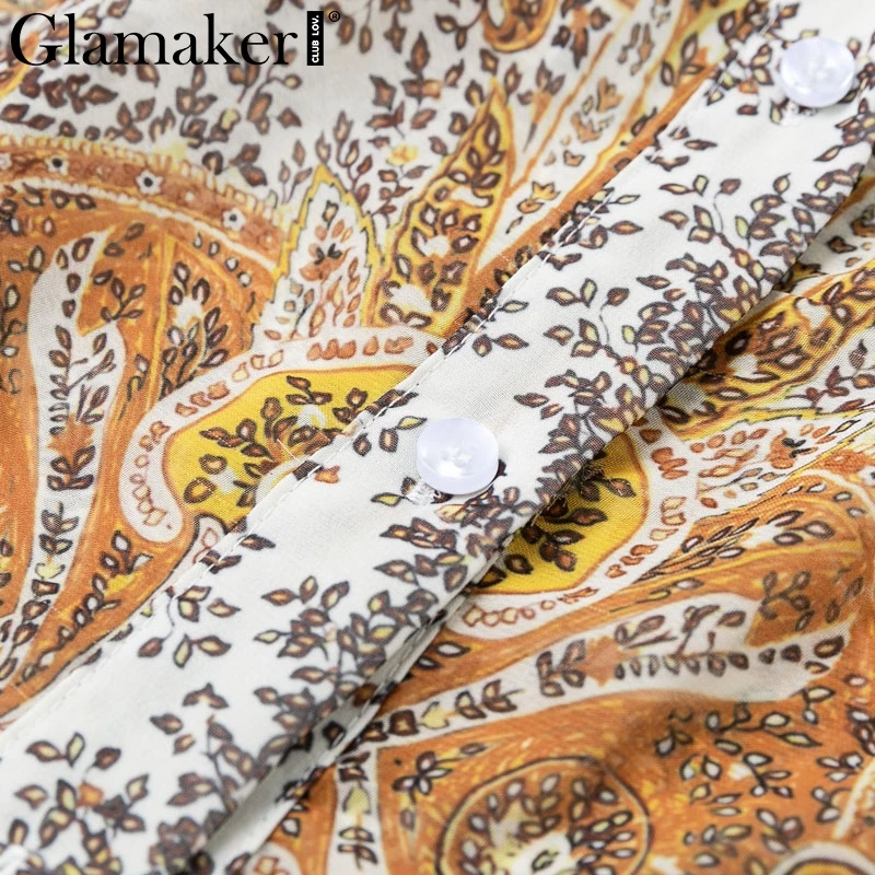 Glamaker, с принтом пейсли, сексуальная Элегантная блузка Футболка, женская белая летняя рубашка с длинным рукавом, блузка, Женская мода, Осенние Топы
