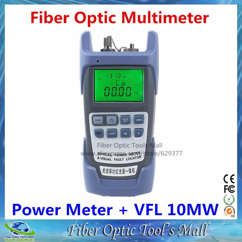 All IN ONE Fiber optical power meter 70 to +10dBm and 10mw 10km Fiber