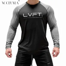 Voobuyla, хлопок, Спортивная футболка для спортзала, Мужская футболка с длинным рукавом для бега, Мужская футболка для тренировки, тренировочные футболки, топы для фитнеса, Спортивная футболка