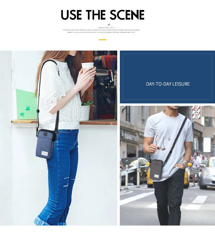 Outdoor Waterproof Handbags Casual Pockets Mini Mobile Phone Bag Multi-function Fashion Shoulder Bags