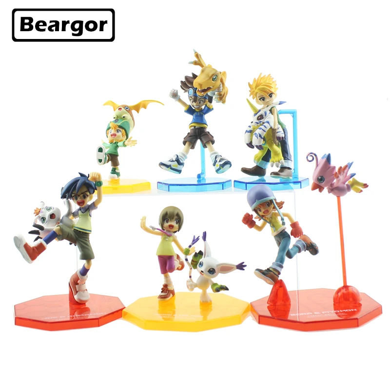 

6pcs Digital Monster Anime Digimons Agumon Gabumon Tailmon Patamon Piyomon Gomamon Boxed PVC Action Figure Model Doll Toys Gift