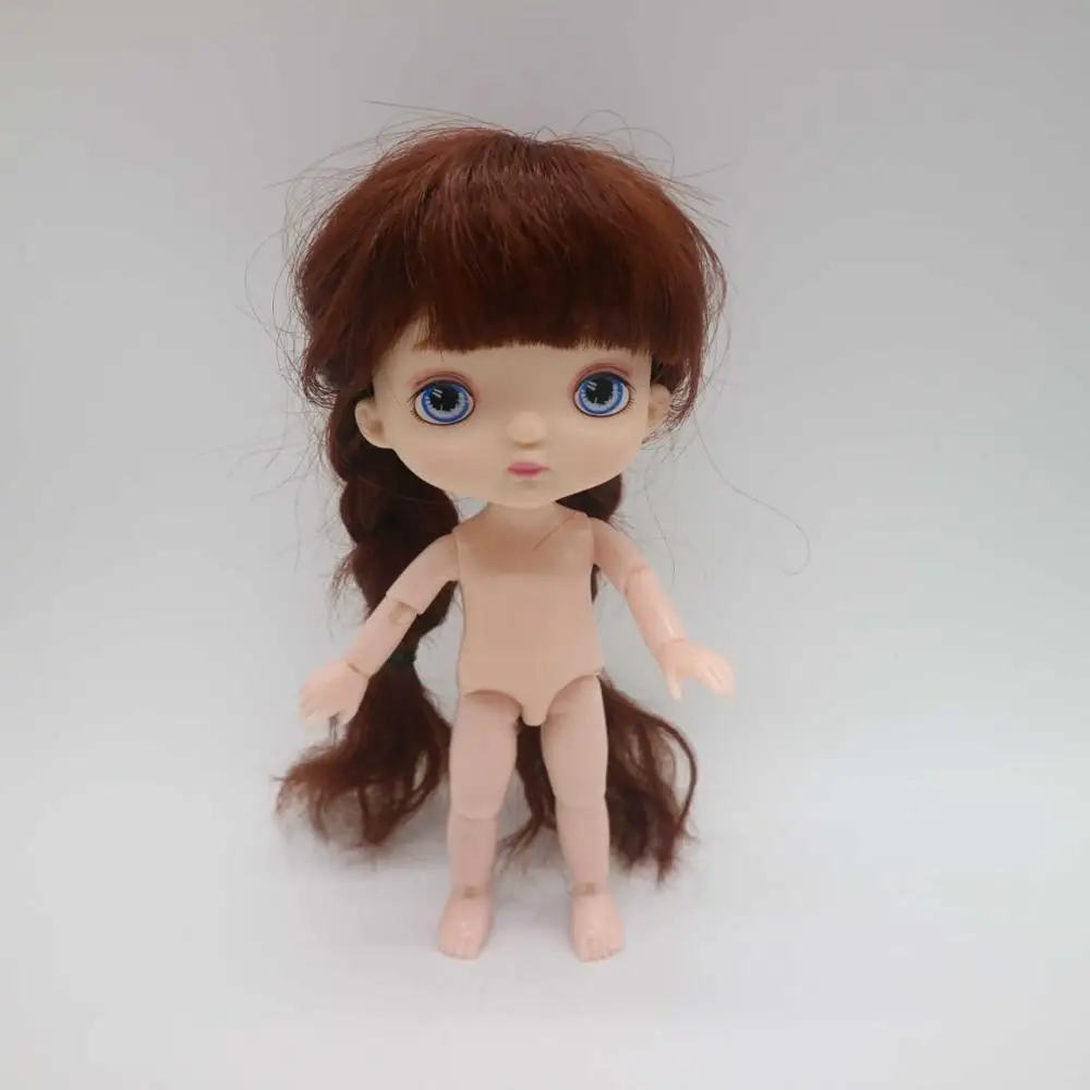 16 см куклы как HOLA куклы Обнаженная кукла с макияжем-6 - Цвет: nude doll and wig 4