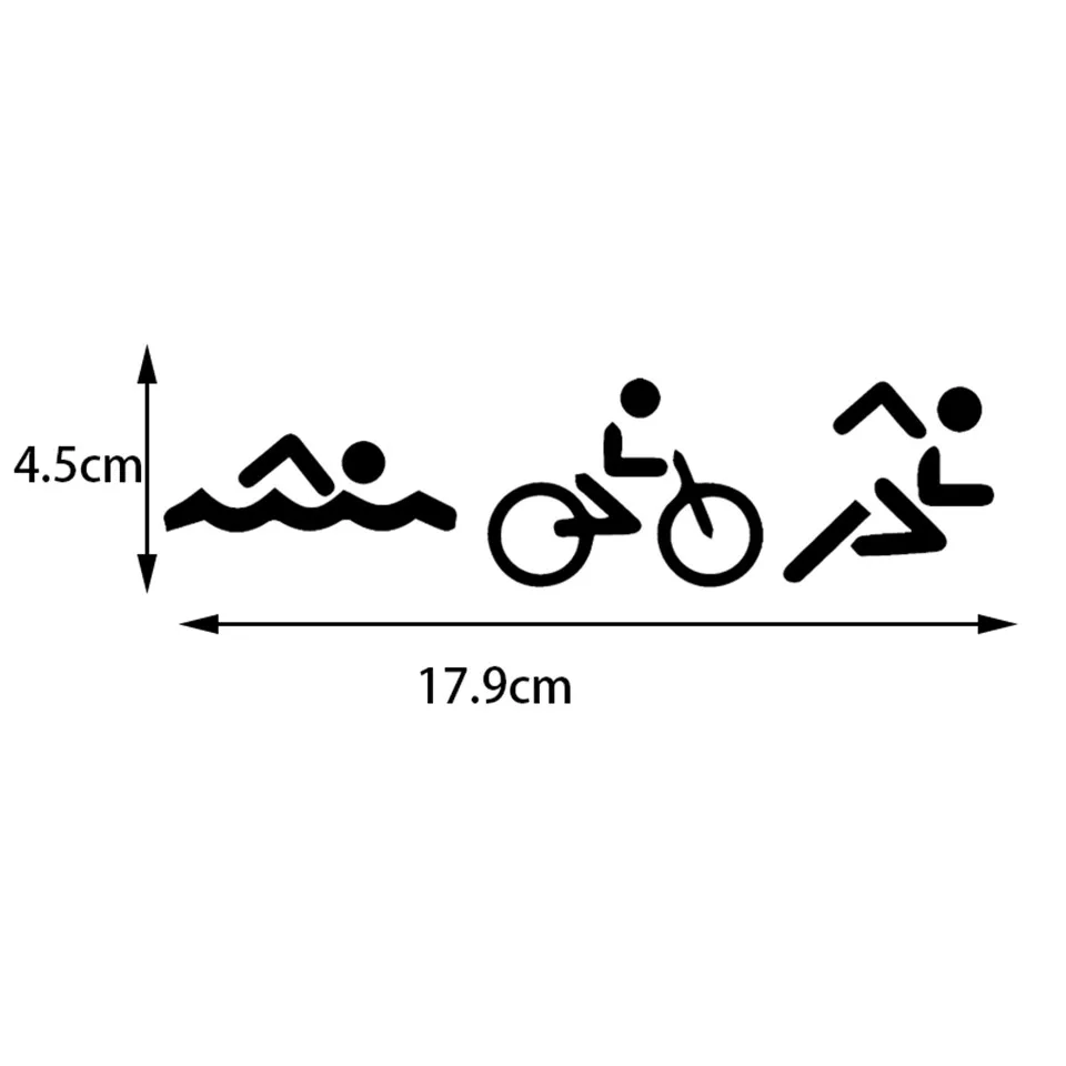 17.94.5CM Interesting Triathlon Swim Bike Run Car Stickers Personalized Custom Vinyl Decals Sticker On Car For Ford Audi BMW (4)