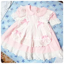 Лето, Новое поступление, испанское классическое хлопковое праздничное свадебное платье, лучшее От 1 до 5 лет кружевное платье с бантом для девочек