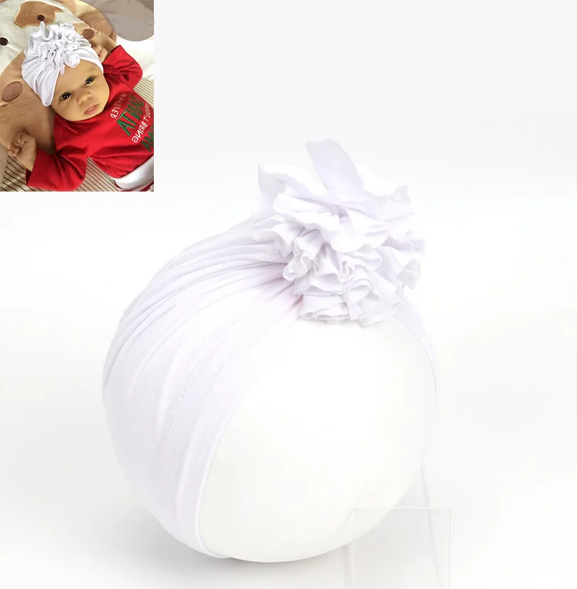 New Fashion Flower Baby Hat Newborn Elastic Baby Turban Hats for Girls 10 Colors Cotton Infant Beanie Cap 1 PC baby stroller accessories Baby Accessories