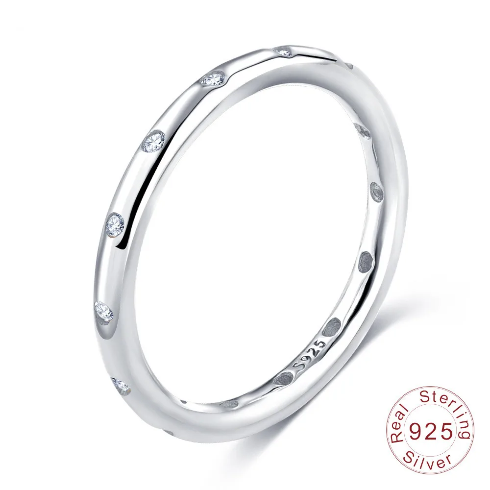 

New Fashion Jewelry European 925 sterling silver crystal from Swarovskis simple and generous Fit original Endeli rings