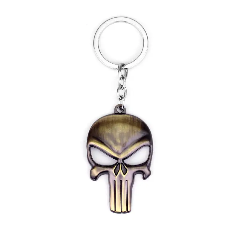 Dongsheng el Punisher llavero cráneo Punisher esqueleto llavero Películas llavero para las mujeres hombres Llaves para coches joyería regalo de 50