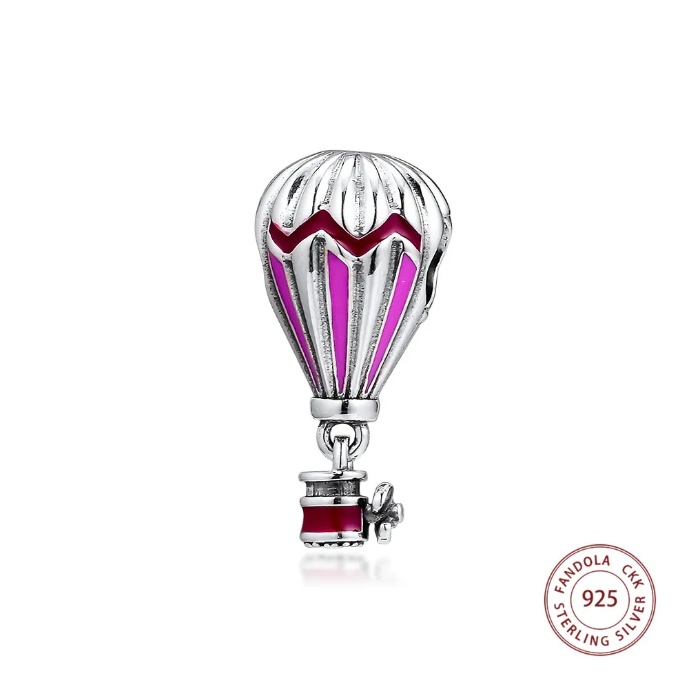 

CKK 925 Sterling Silver Mixed Enamel Hot Air Balloon Charms Beads Fits Pandora Charm Bracelets Necklaces Women DIY Jewelry